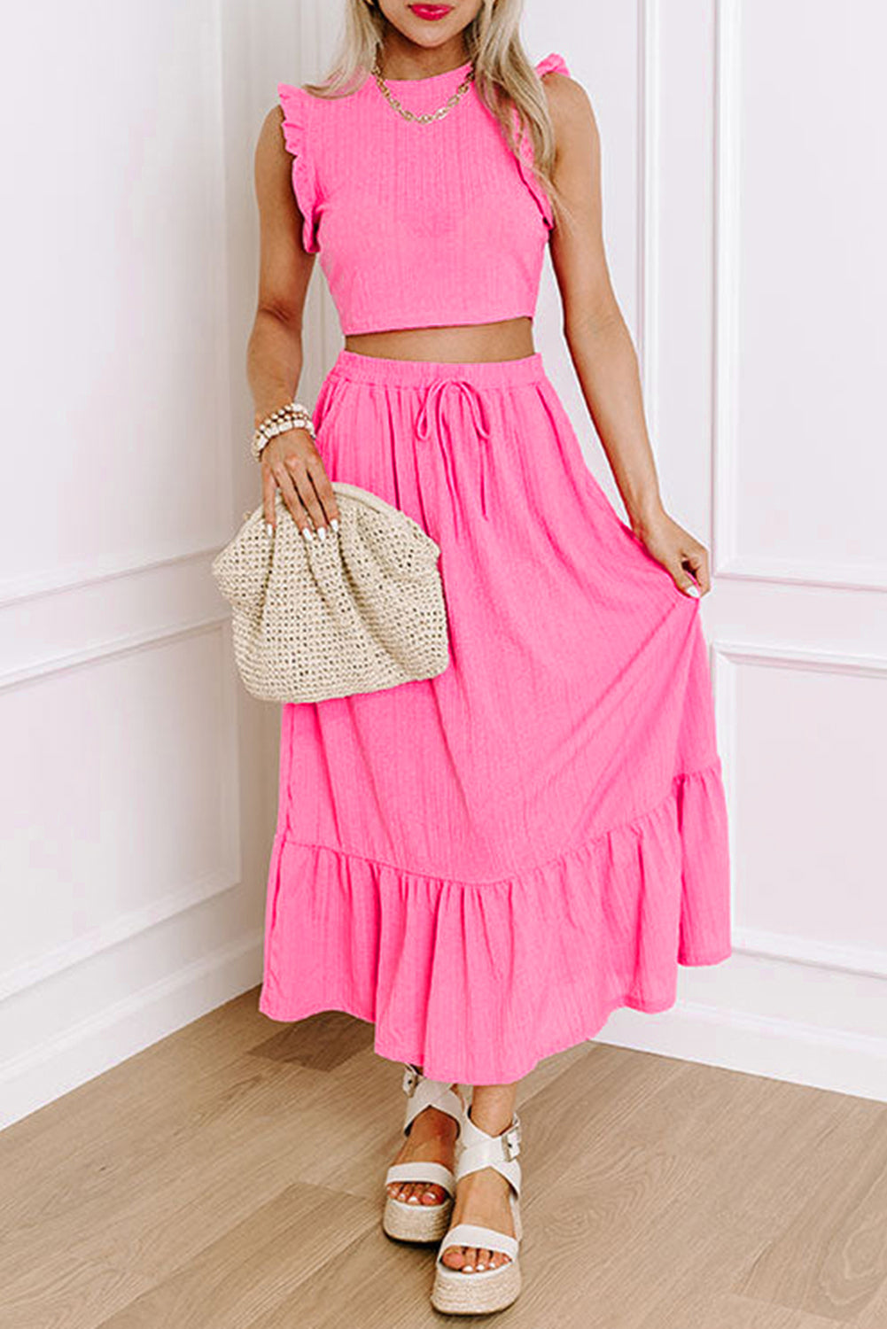 Bubblegum Beach Day Pink Skirt Set Pretty Little Patriot