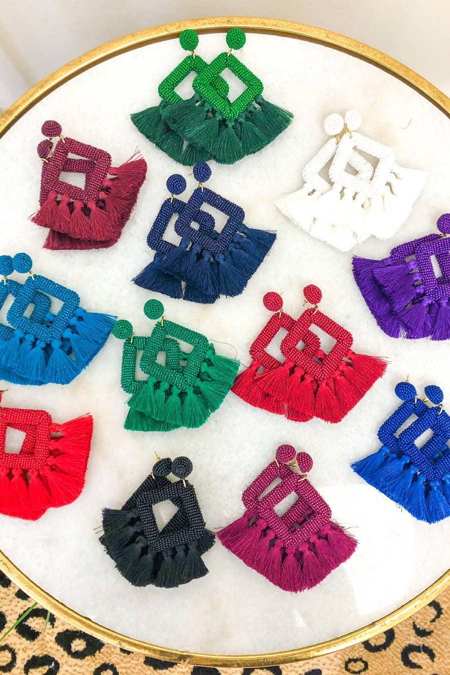 Hot Pink Ellie Fringe Drop Earrings Pretty Little Patriot