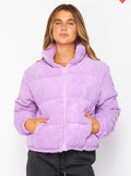 Lavender Corduroy Puffer Jacket Pretty Little Patriot