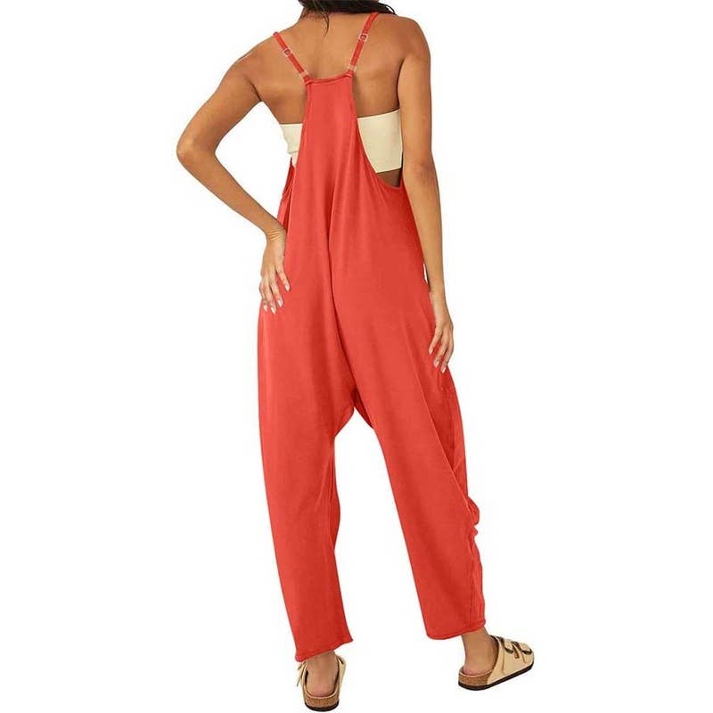 Feisty Coral Orange jumpsuit Pretty Little Patriot