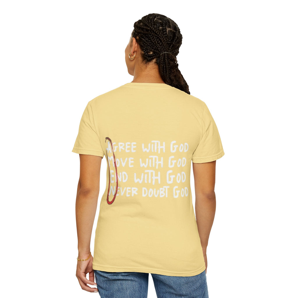 AMEN Acronym T-Shirt – Always Agree with God Move with God End with God Never Doubt God Christian Tee for Unwavering Faith Printify