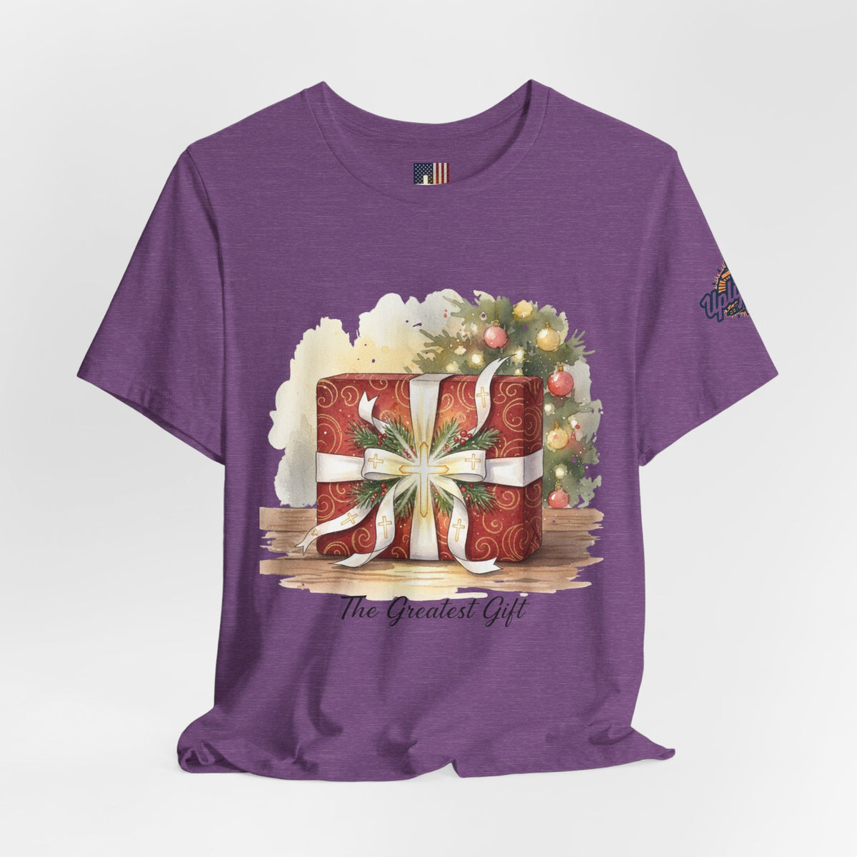 The Greatest Gift T-shirt – Cross Bow Present Christian T-shirt for Christmas Salvation & Eternal Faith Printify
