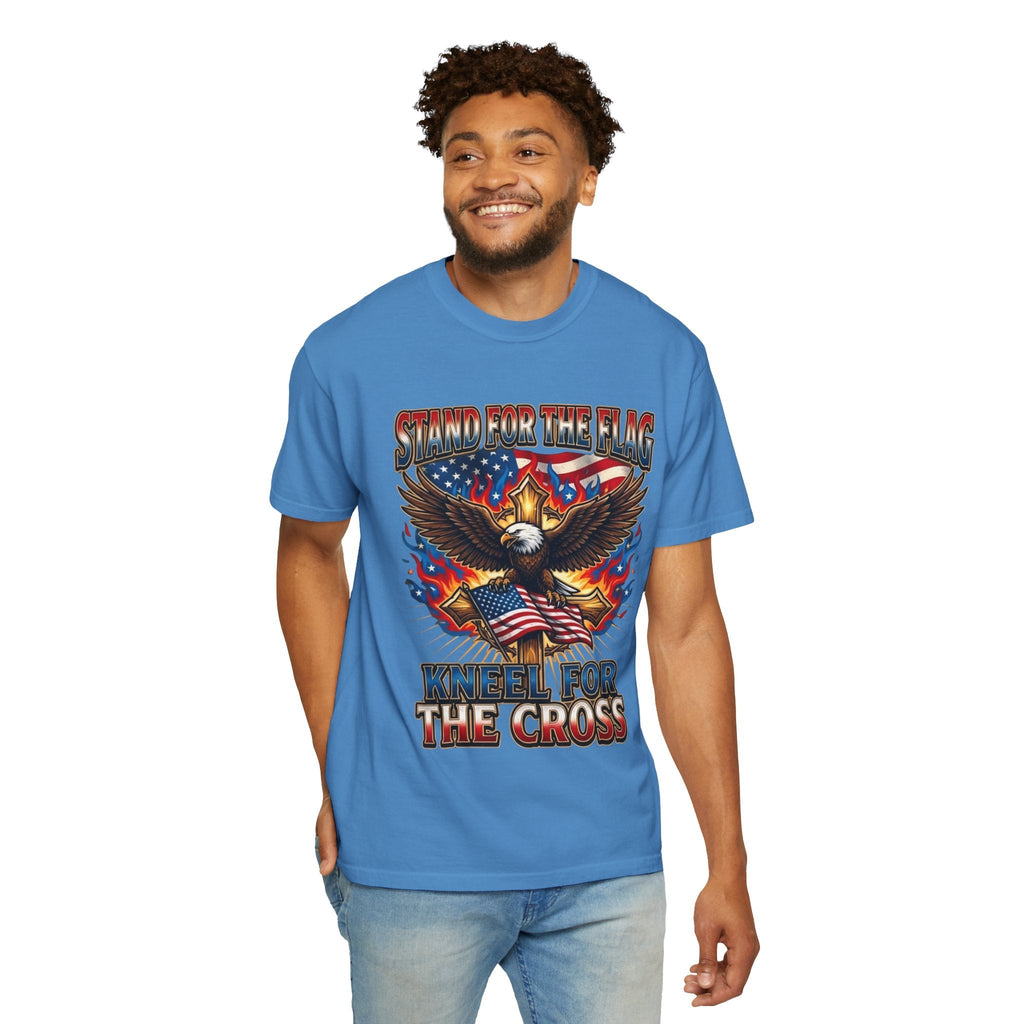 Stand for the Flag Kneel for the Cross T-shirt | Patriotic Eagle T-shirt Printify