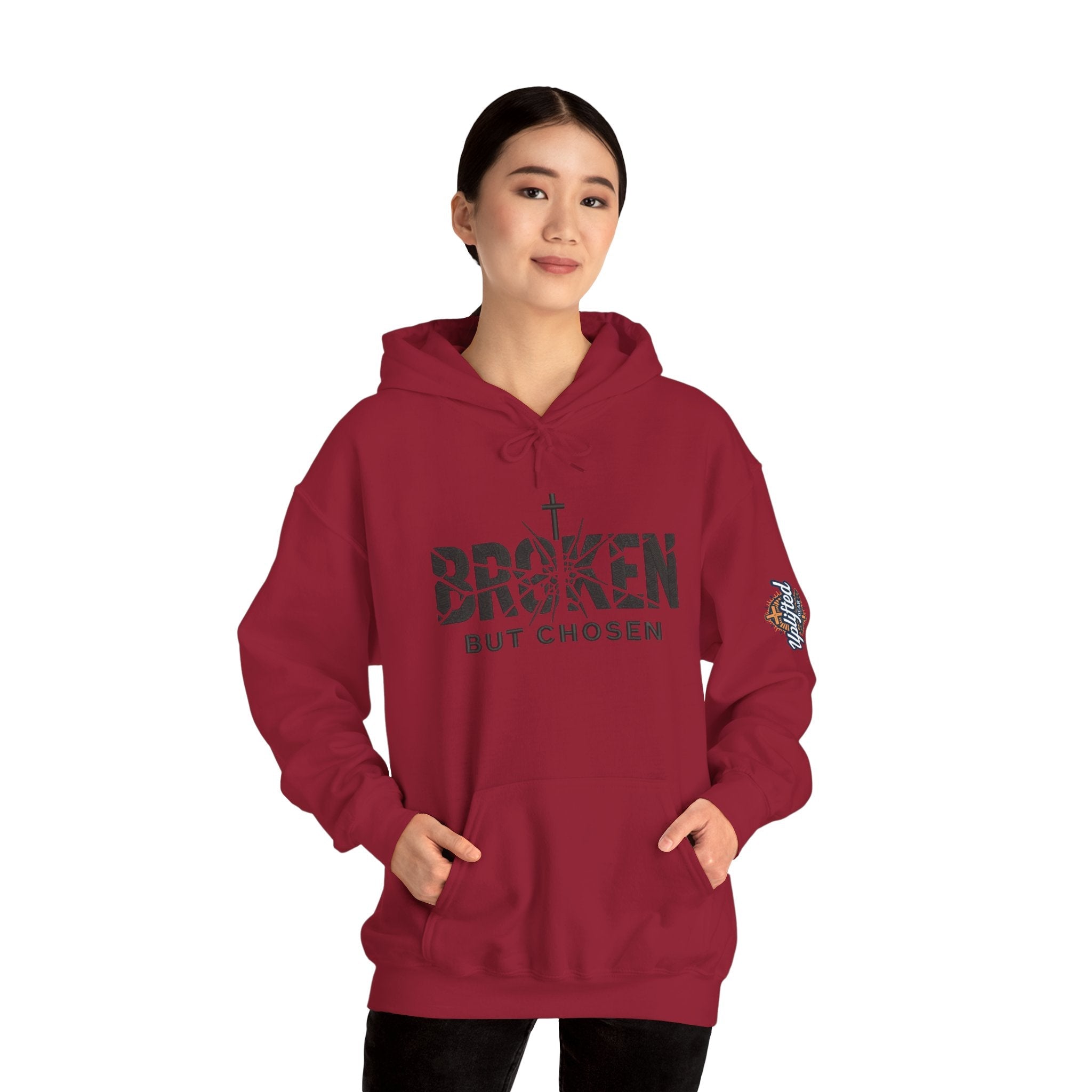 Broken But Chosen Hoodie — Christian Faith Graphic Sweatshirt Printify