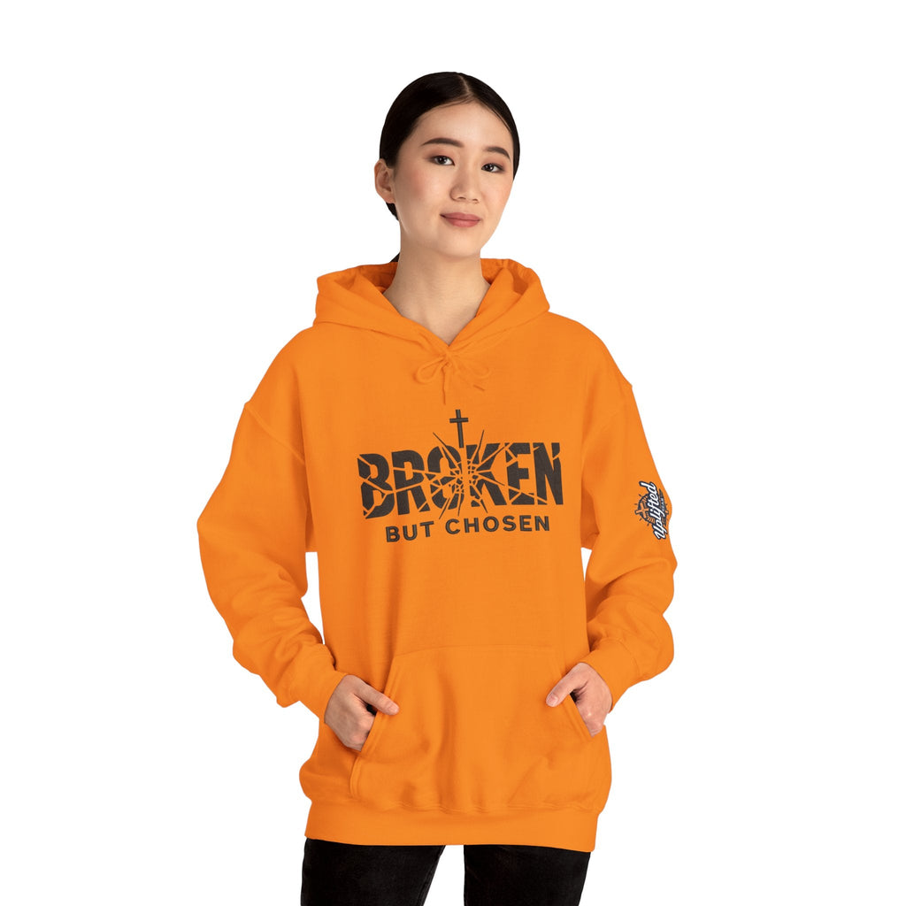Broken But Chosen Hoodie — Christian Faith Graphic Sweatshirt Printify