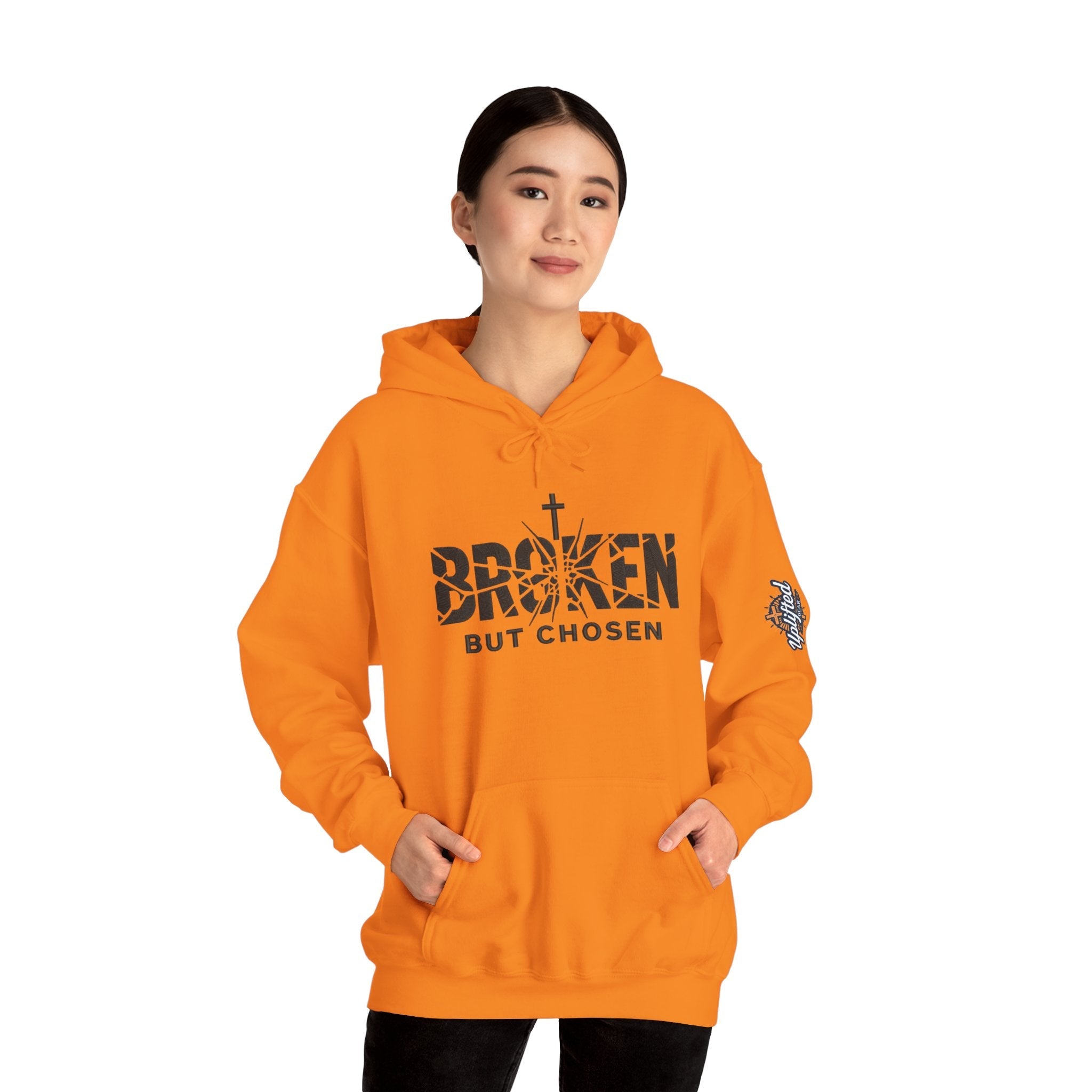 Broken But Chosen Hoodie — Christian Faith Graphic Sweatshirt Printify