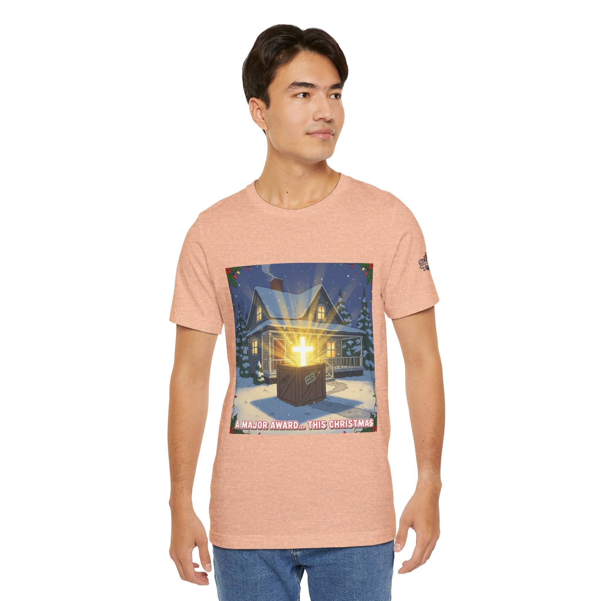 A Major Award This Christmas T-shirt – Fragile Leg Lamp Parody Cross Unboxing Christian T-shirt for Hilarious Faith & Holiday Glow Printify