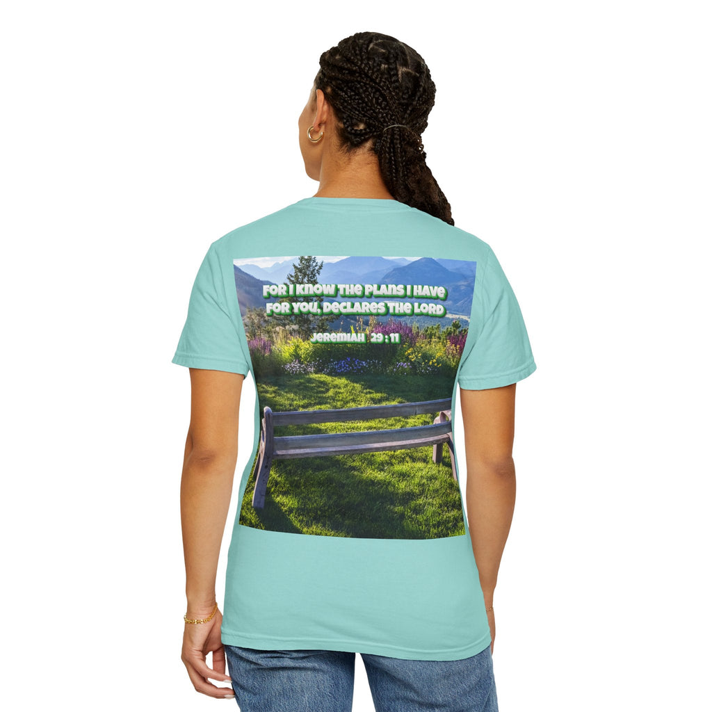 Bible Verse Unisex Garment-Dyed T-shirt  - Jeremiah 29 : 11 Printify
