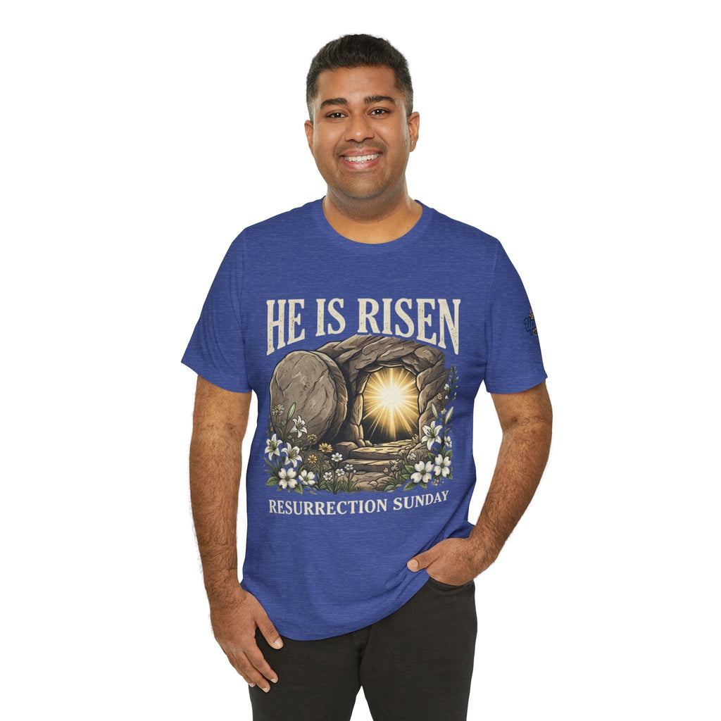 He Is Risen T-Shirt — Jesus Christ Resurrection Easter Tee Printify