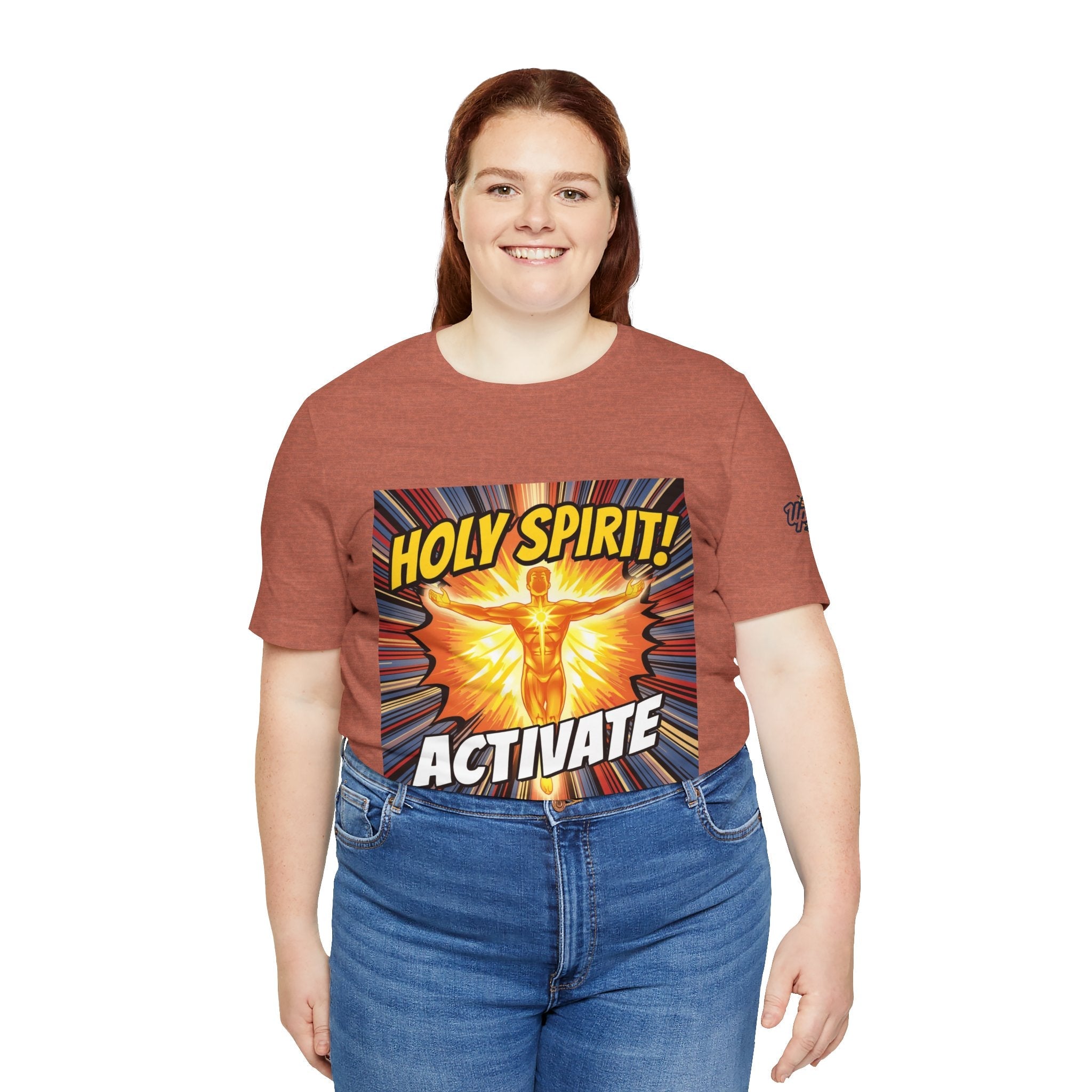 Holy Spirit Activate T-shirt – Superhero Christian T-shirt with Vibrant Power-Up Design for Faith-Fueled Boldness Printify
