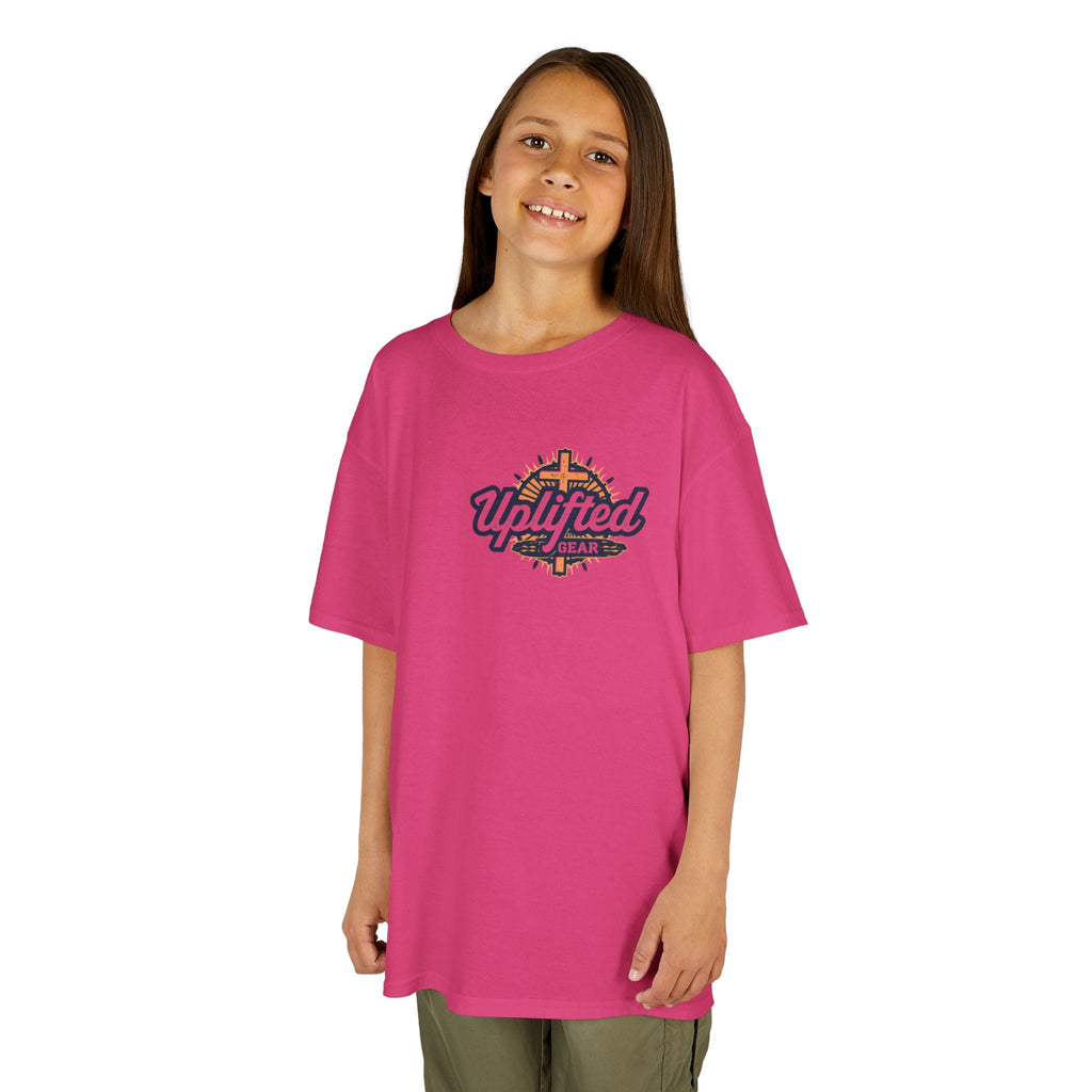 ✨ Chosen. Loved. Redeemed. – Elegant Christian Kids T-Shirt | Gold Foil Faith Tee | Subtle Cross & Heart Design | Inspirational Bible Verse Apparel by Uplifted Gear Printify