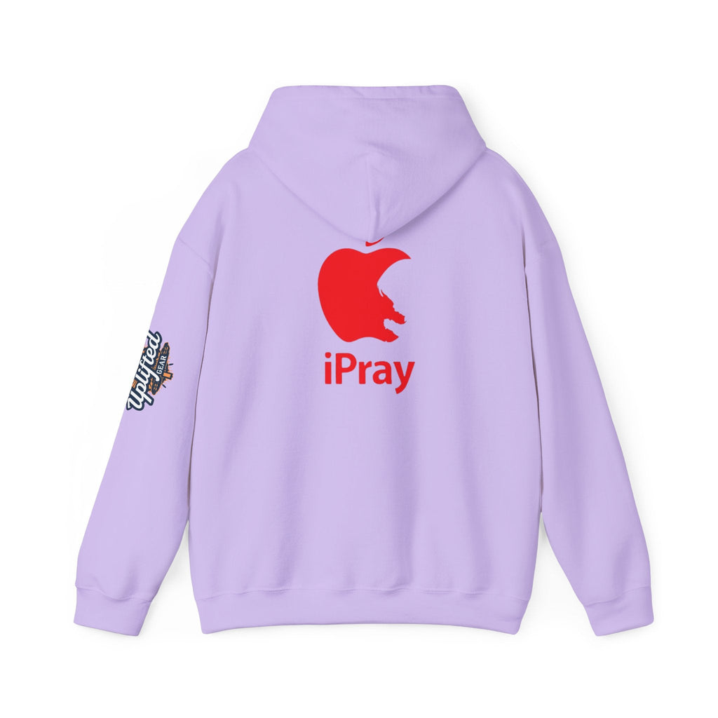 iPray Apple Logo Hoodie — Funny Christian Hoodie (Minimal Red Apple Graphic) Printify