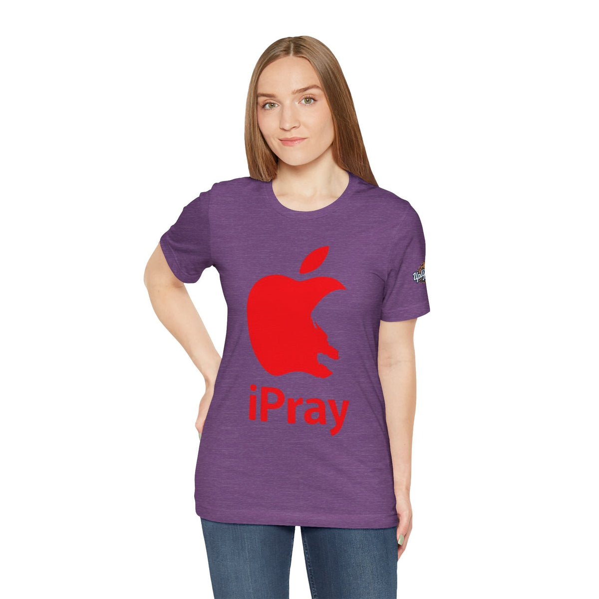 iPray Red Apple Christian T-Shirt — Faith Graphic Tee Printify