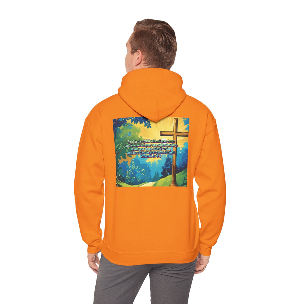 Trust in The Lord Proverbs 3:5-6 Biblical Design Unisex Heavy Blend™ Hooded Sweatshirt Printify