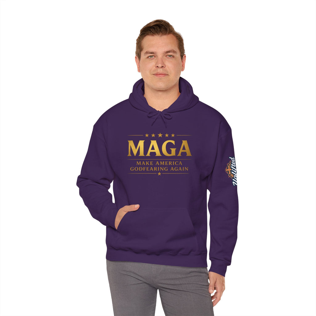 Hoodie - MAGA "Make America Godfearing Again" Political Graphic Hoodie Printify
