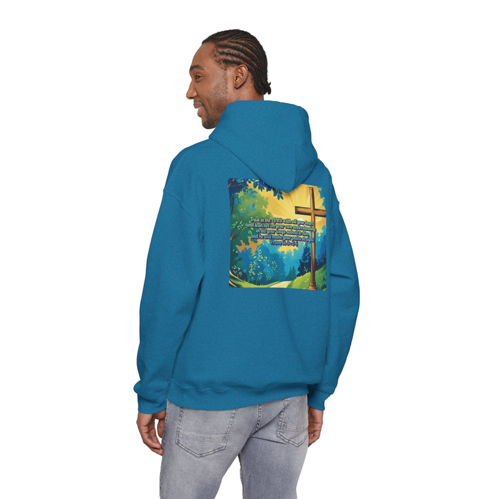 Trust in The Lord Proverbs 3:5-6 Biblical Design Unisex Heavy Blend™ Hooded Sweatshirt Printify
