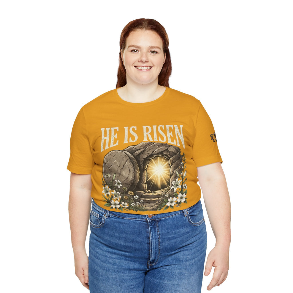 He Is Risen T-Shirt — Jesus Christ Resurrection Easter Tee Printify