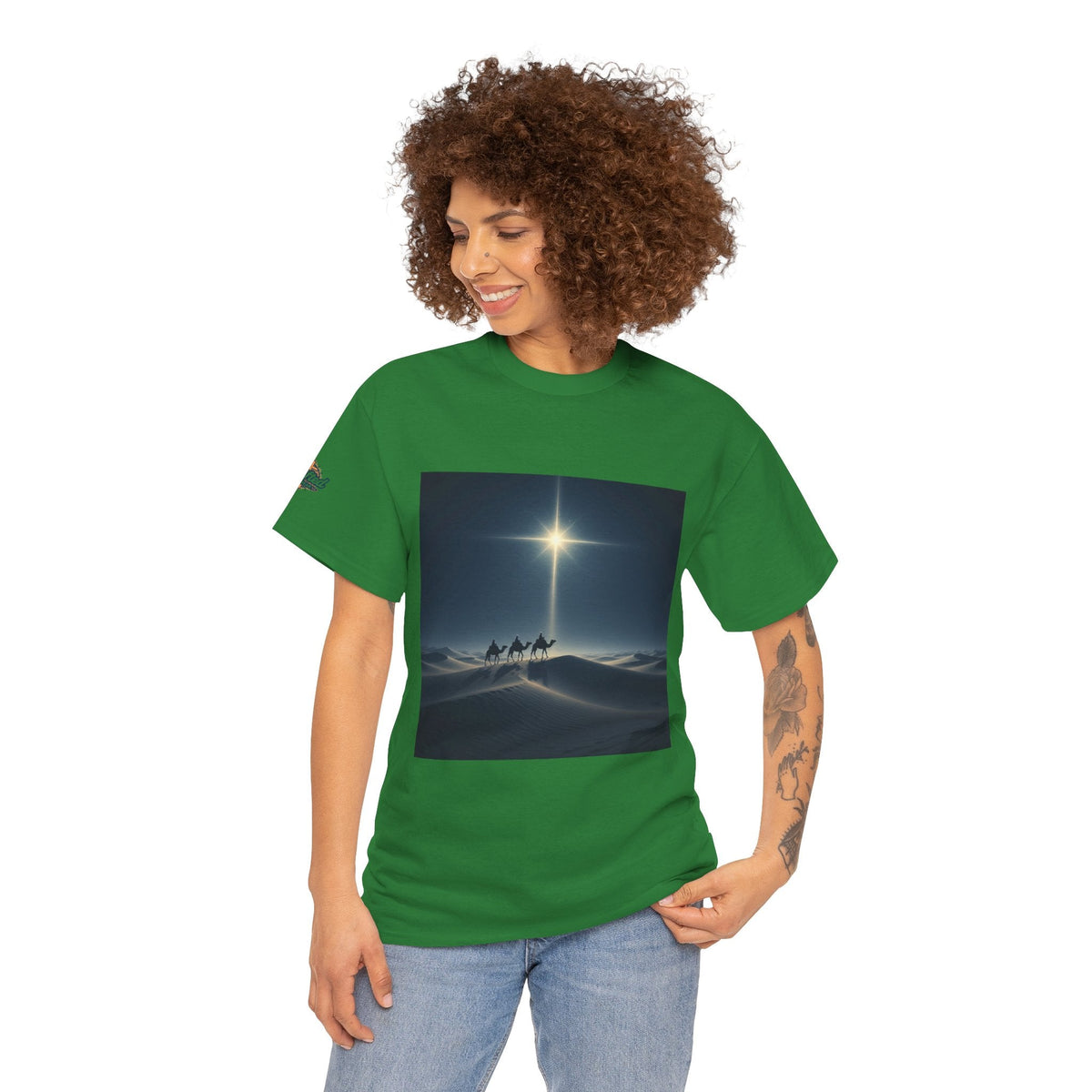 3 Wise Men T-shirt – Magi Camels Nativity Journey Christian Christmas T-shirt for Epiphany Faith & Holy Night Printify