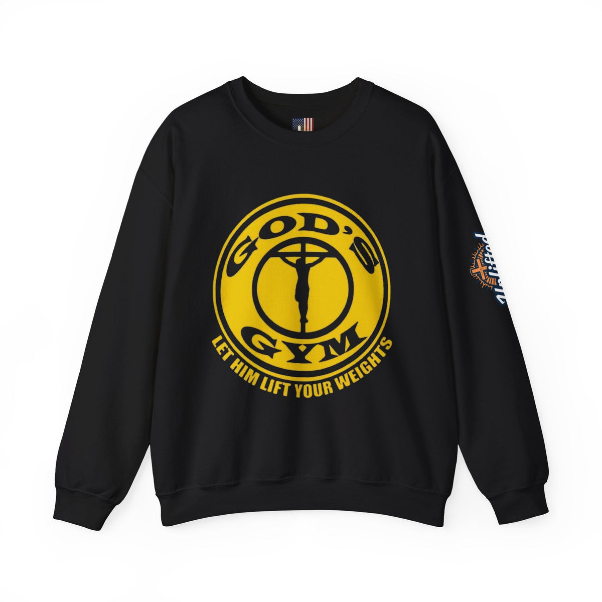 God's Gym Sweatshirt — "Let Him Lift Your Weights" Christian Fitness Sweatshirt Printify
