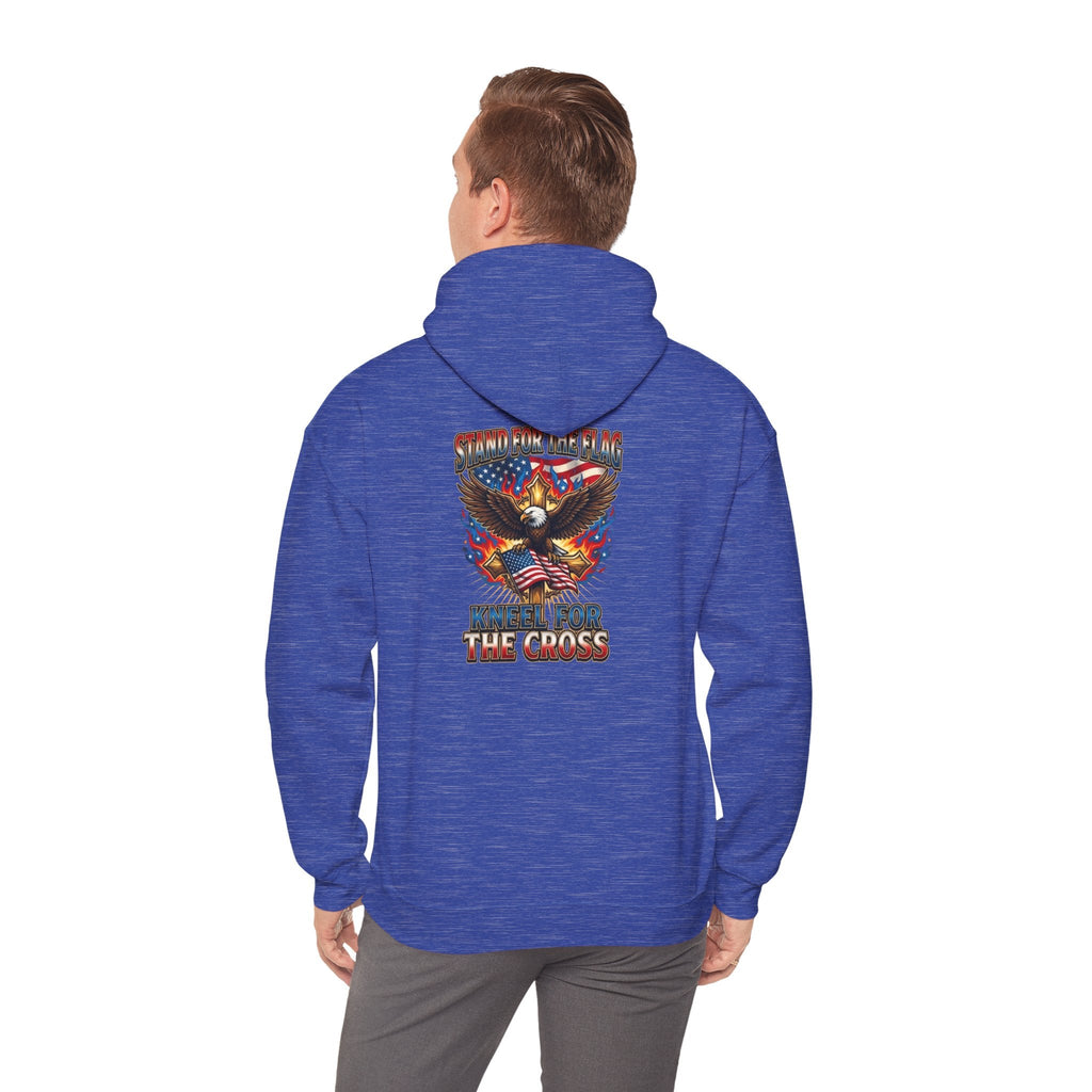 Stand for the Flag Kneel for the Cross Hoodie | Patriotic Eagle Hoodie Printify