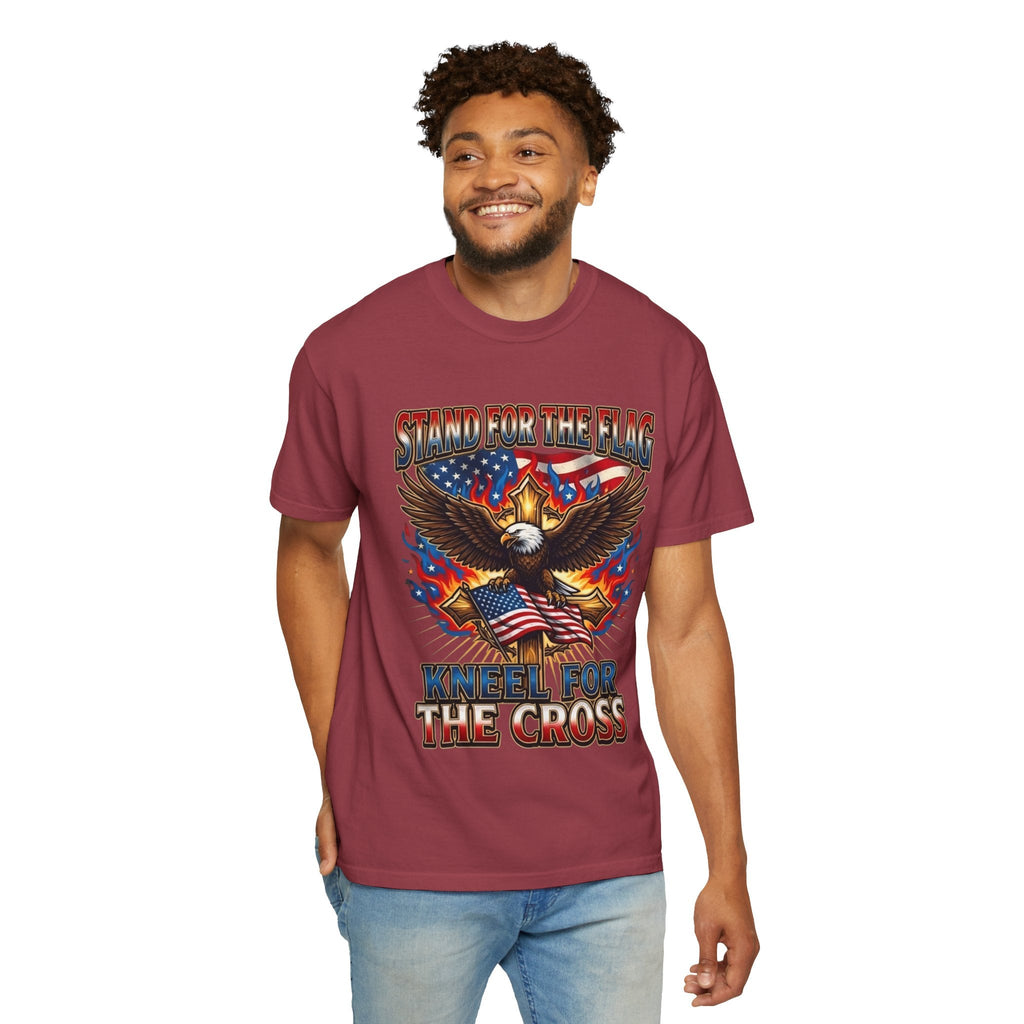 Stand for the Flag Kneel for the Cross T-shirt | Patriotic Eagle T-shirt Printify