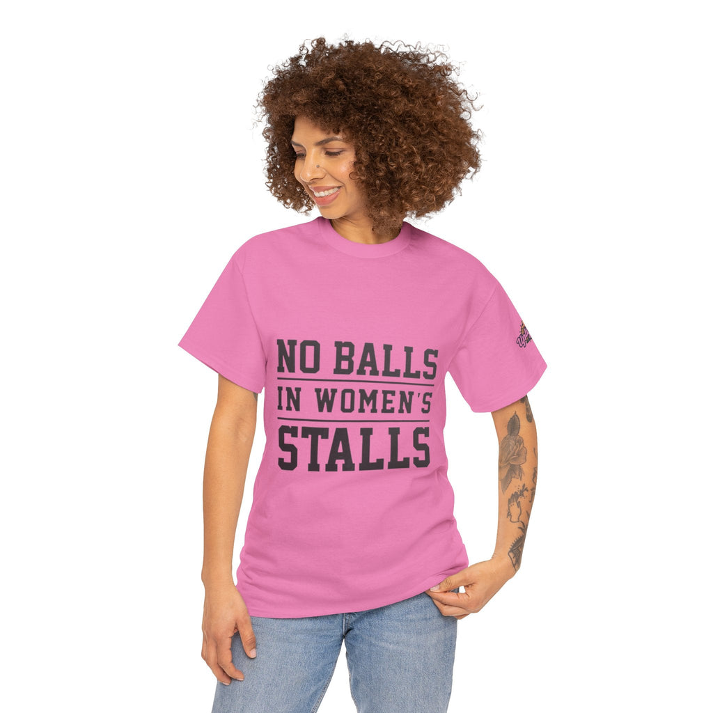 No Balls in Women's Stalls Retro Protest T-Shirt Printify
