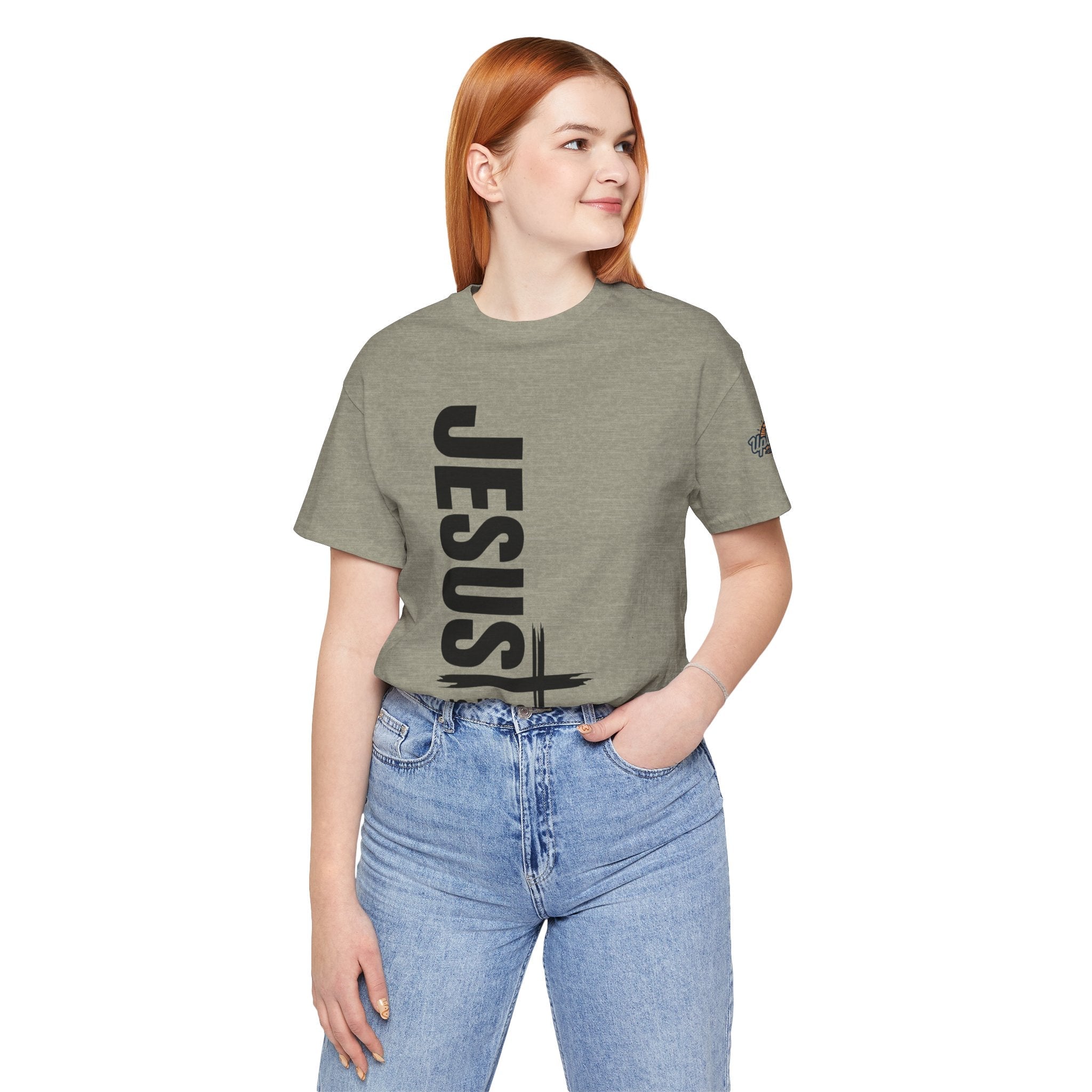 Jesus Is King T-shirt | Modern Typographic Cross Christian T-shirt Printify