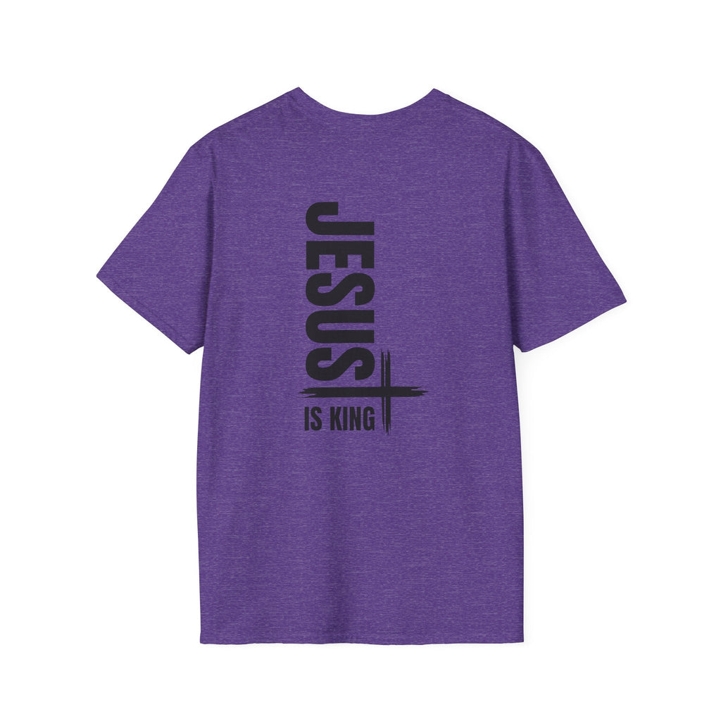 Jesus Is King T-shirt | Modern Typographic Cross Christian T-shirt Printify
