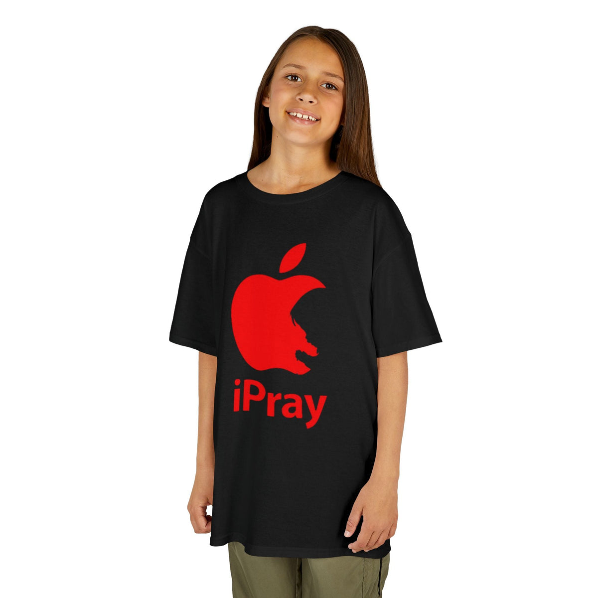 Kids Graphic Tee — Red iPray Logo Prayer Shirt for Children Printify