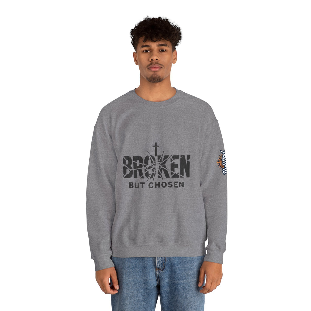 Broken But Chosen Crewneck Sweatshirt Printify