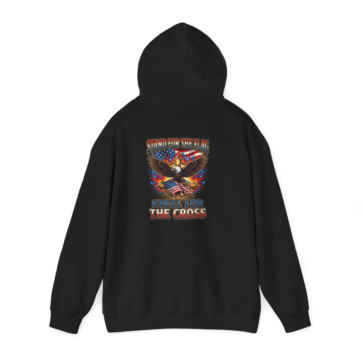 Stand for the Flag Kneel for the Cross Hoodie | Patriotic Eagle Hoodie Printify
