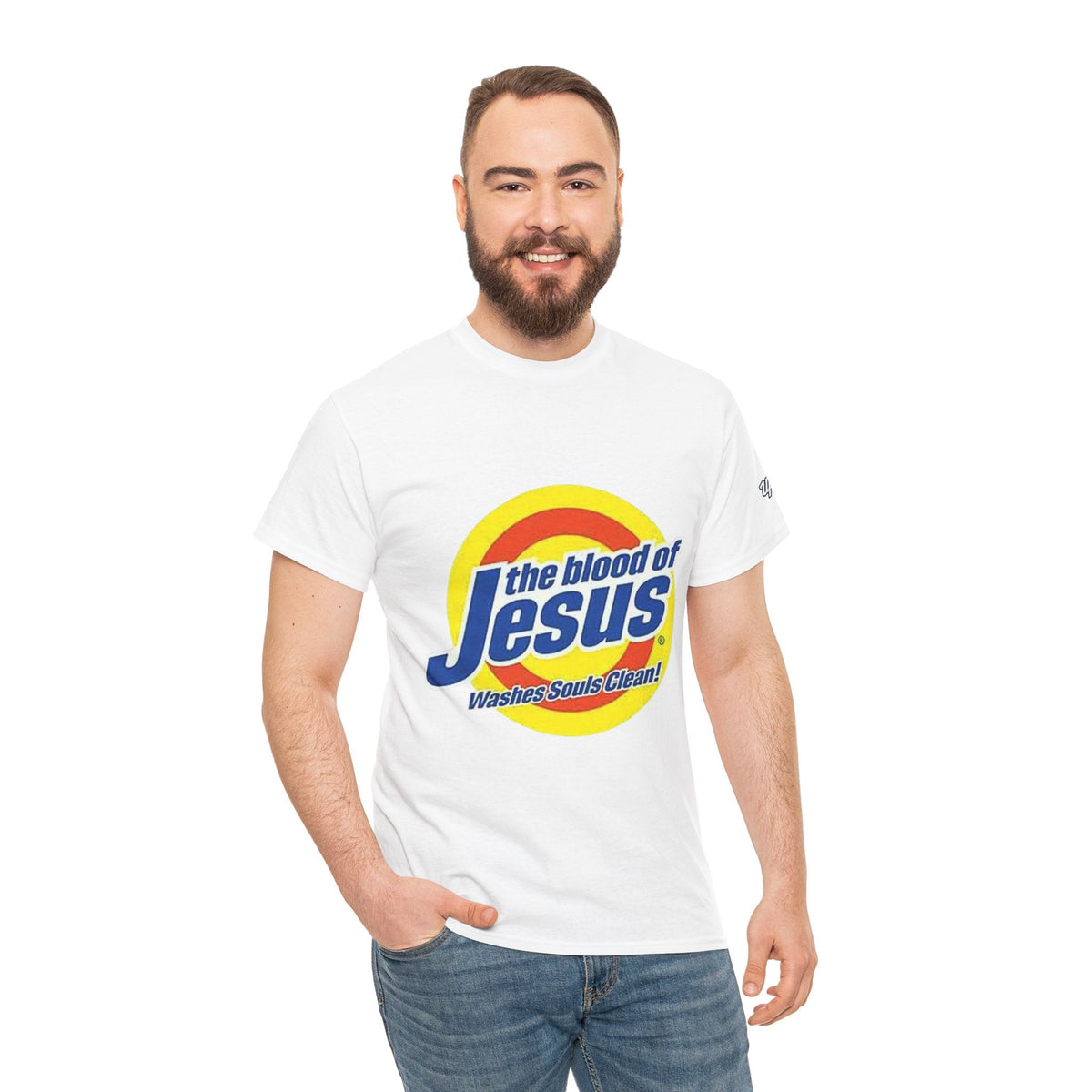 Blood of Jesus Washes Souls Clean T-shirt - Funny Tide Parody - Christian Faith T-shirt Printify