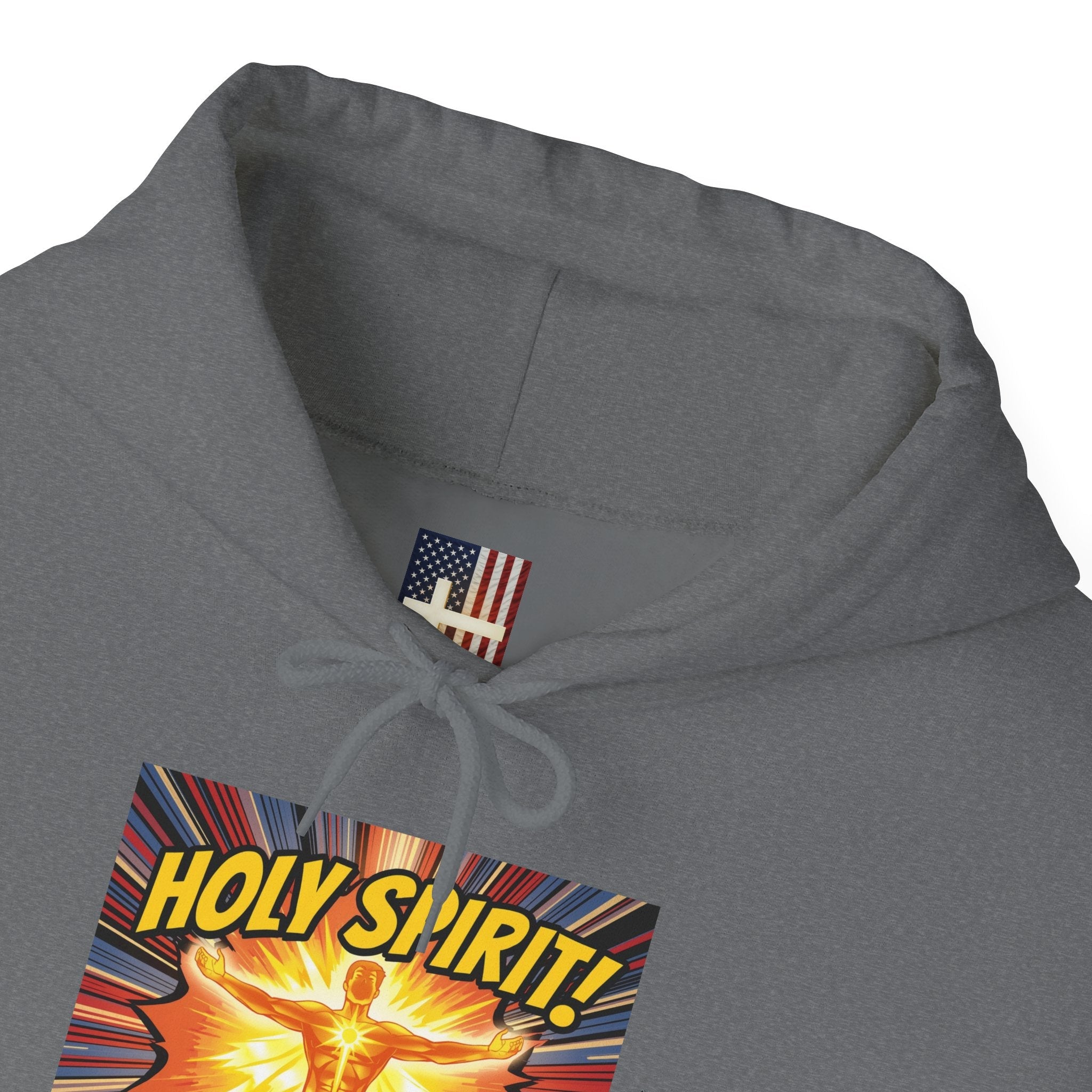Holy Spirit Activate Hoodie – Superhero Christian Sweatshirt with Vibrant Power-Up Design for Faith-Fueled Boldness Printify