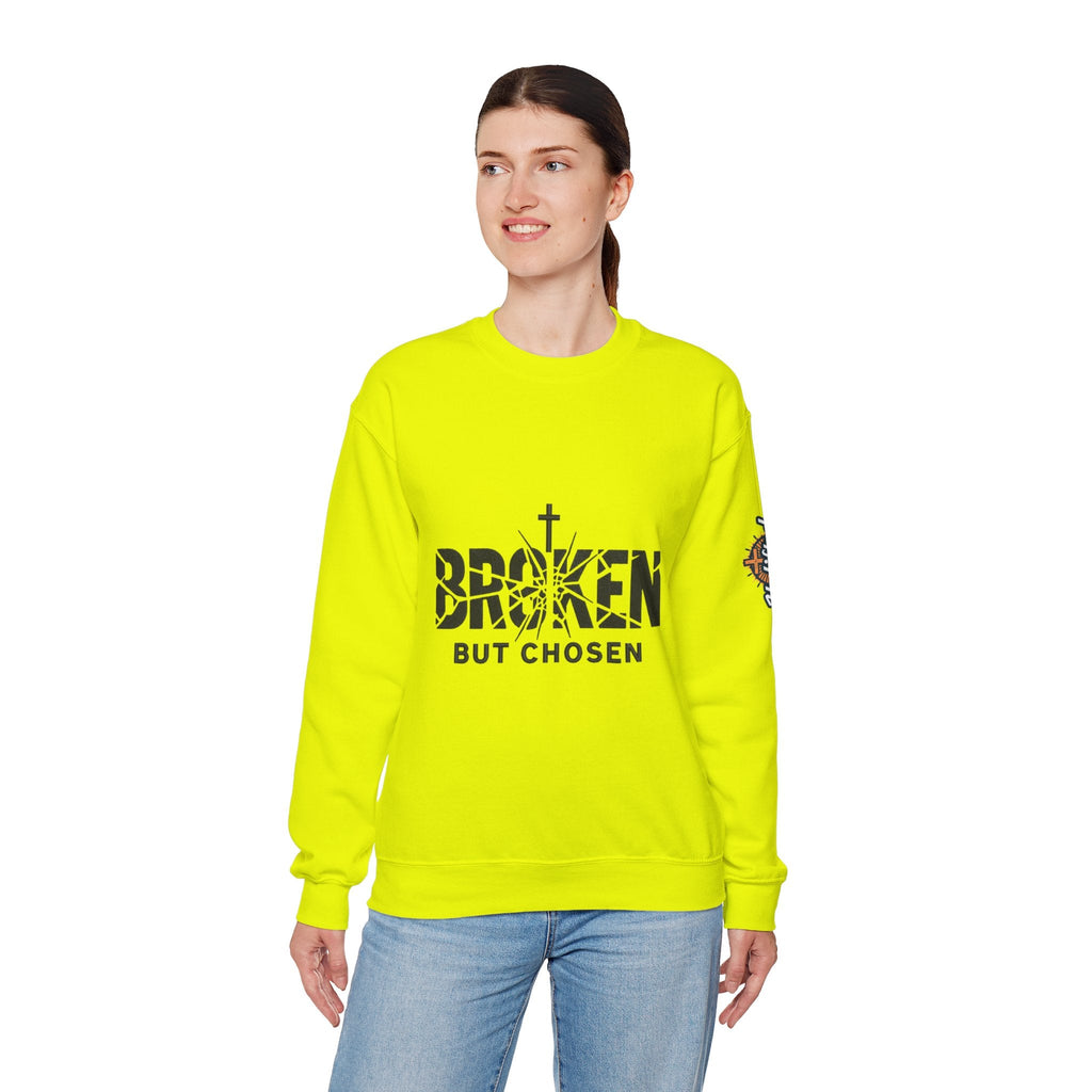 Broken But Chosen Crewneck Sweatshirt Printify