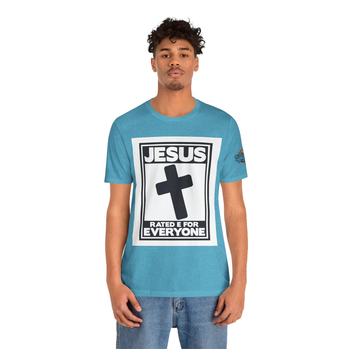 Jesus, Rated E for Everyone T-shirt - Gamer Faith T-shirt - Christian Video Game Parody Printify