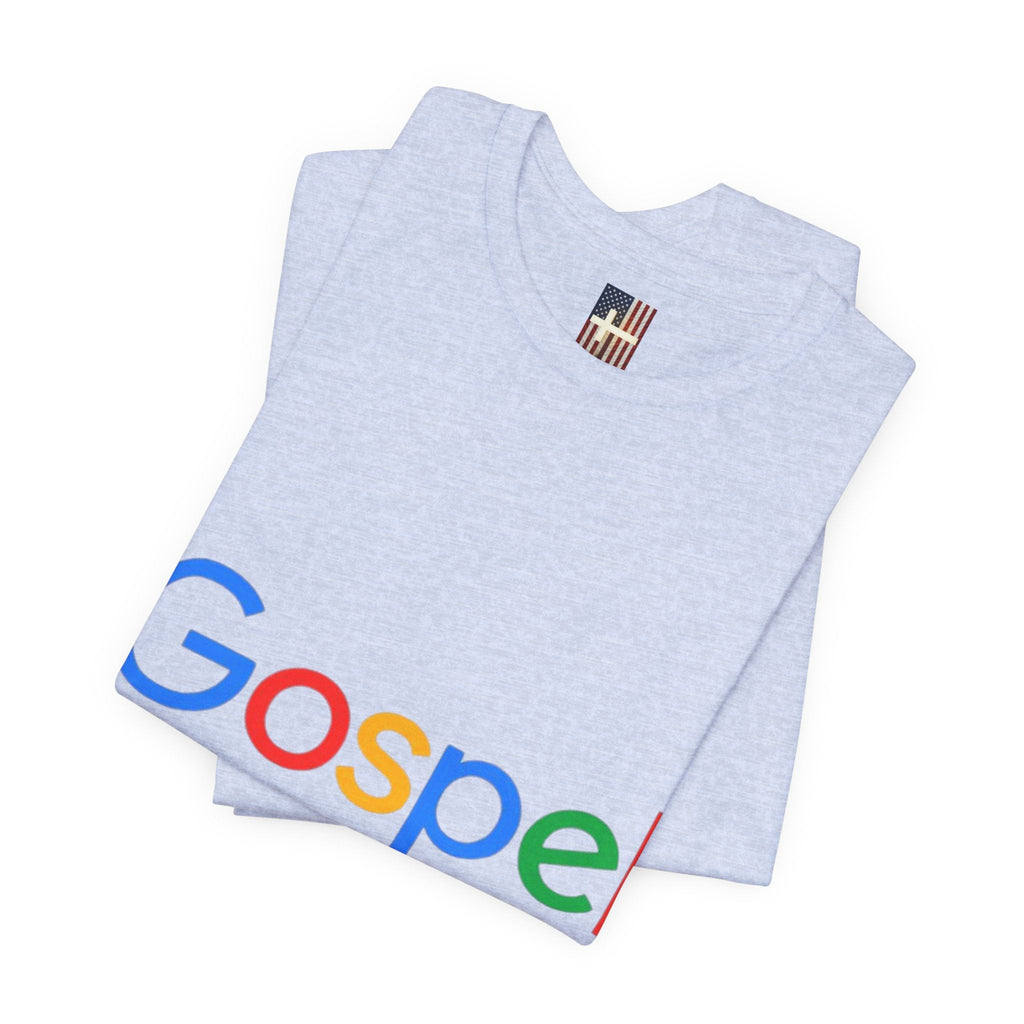 Gospel Graphic Tee — "Gospel" Colorful Logo Christian T-Shirt Printify