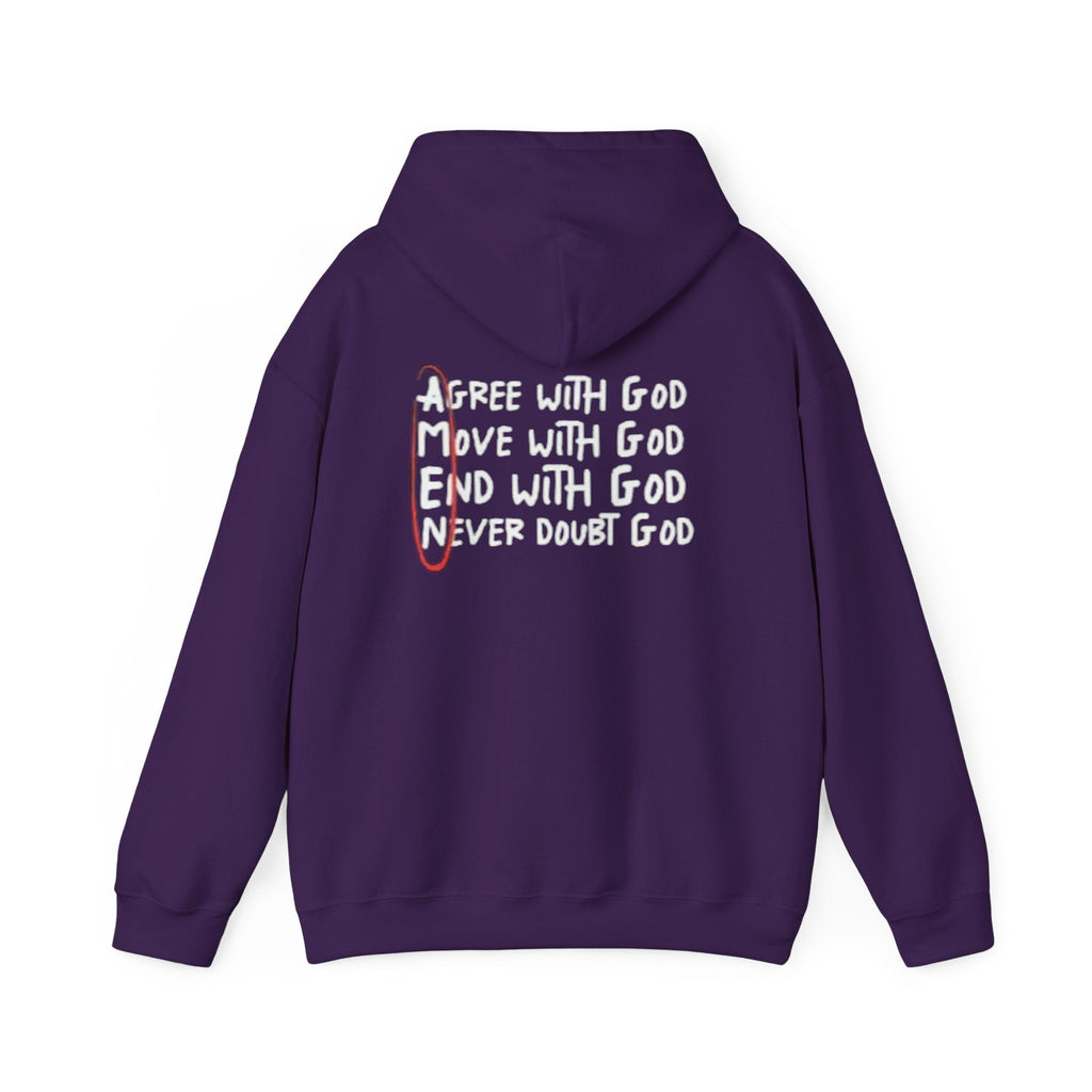 AMEN Acronym Hoodie – Agree with God Move with God End with God Never Doubt God Christian Sweatshirt for Unwavering Faith Printify