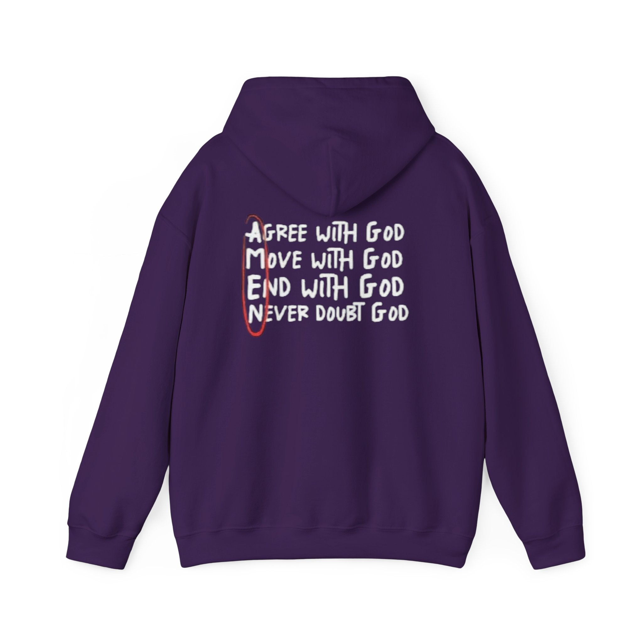 AMEN Acronym Hoodie – Agree with God Move with God End with God Never Doubt God Christian Sweatshirt for Unwavering Faith Printify