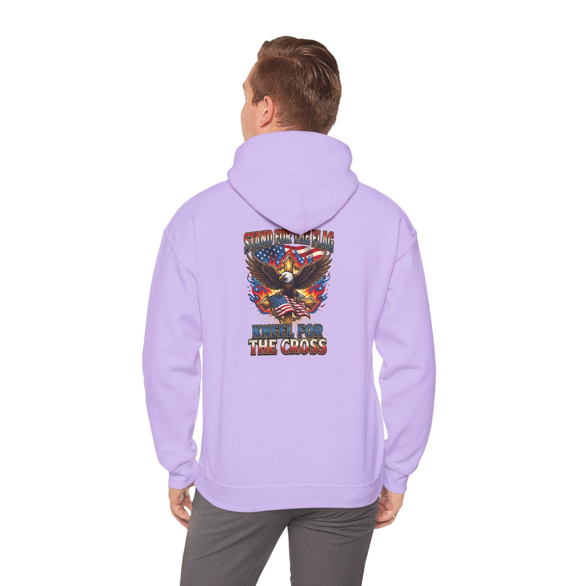 Stand for the Flag Kneel for the Cross Hoodie | Patriotic Eagle Hoodie Printify