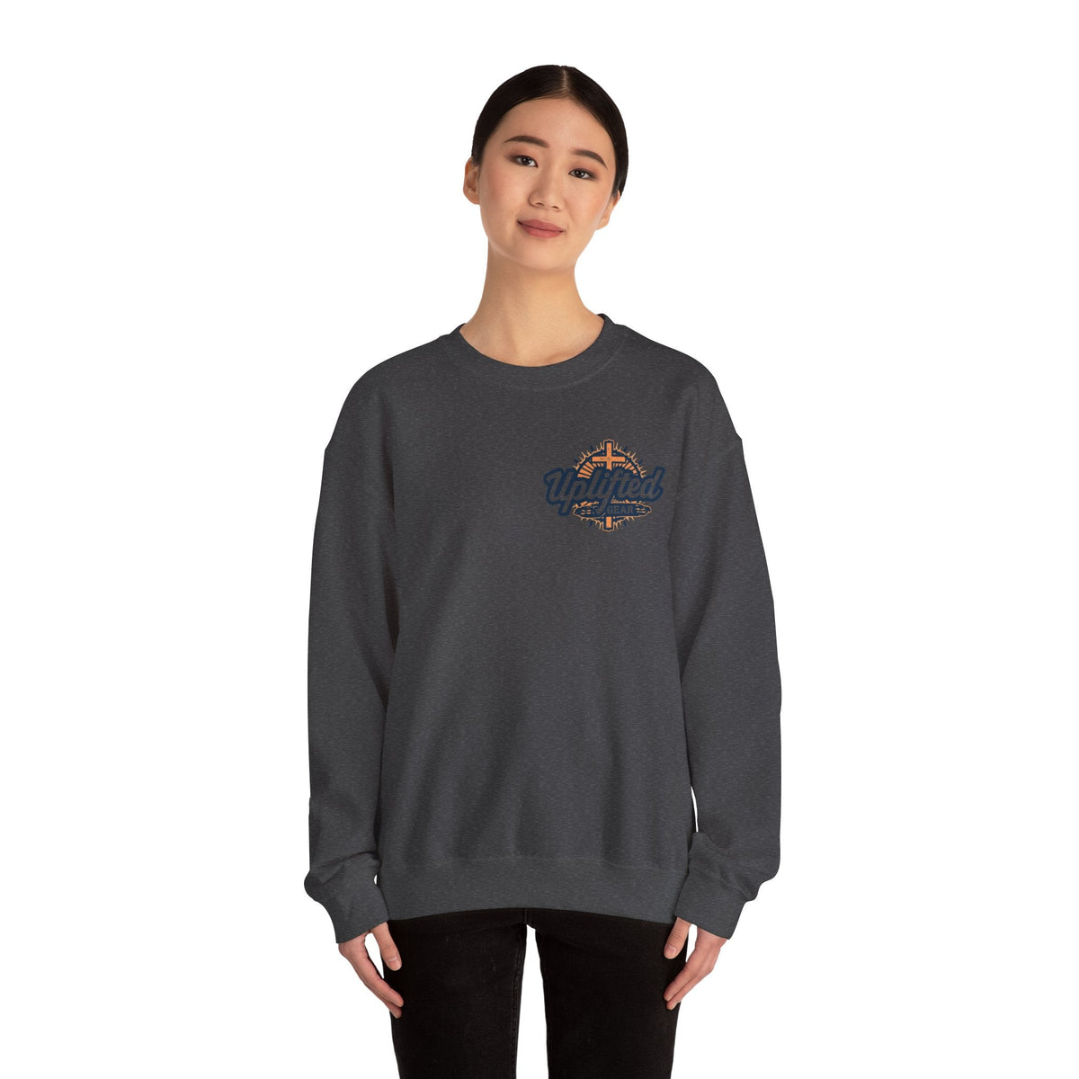 Trust in The Lord Proverbs 3:5-6 Biblical Design Crewneck Sweatshirt Printify