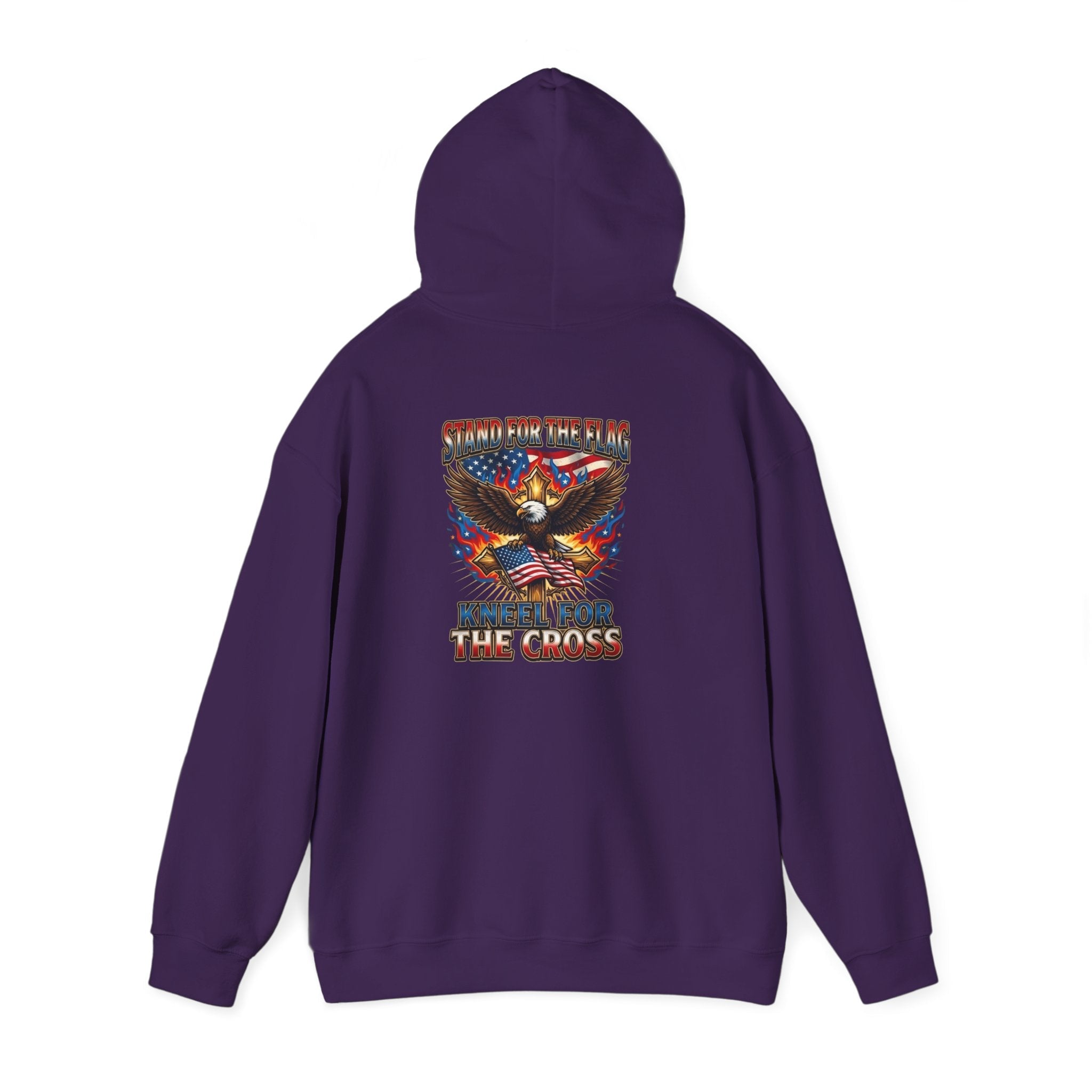 Stand for the Flag Kneel for the Cross Hoodie | Patriotic Eagle Hoodie Printify