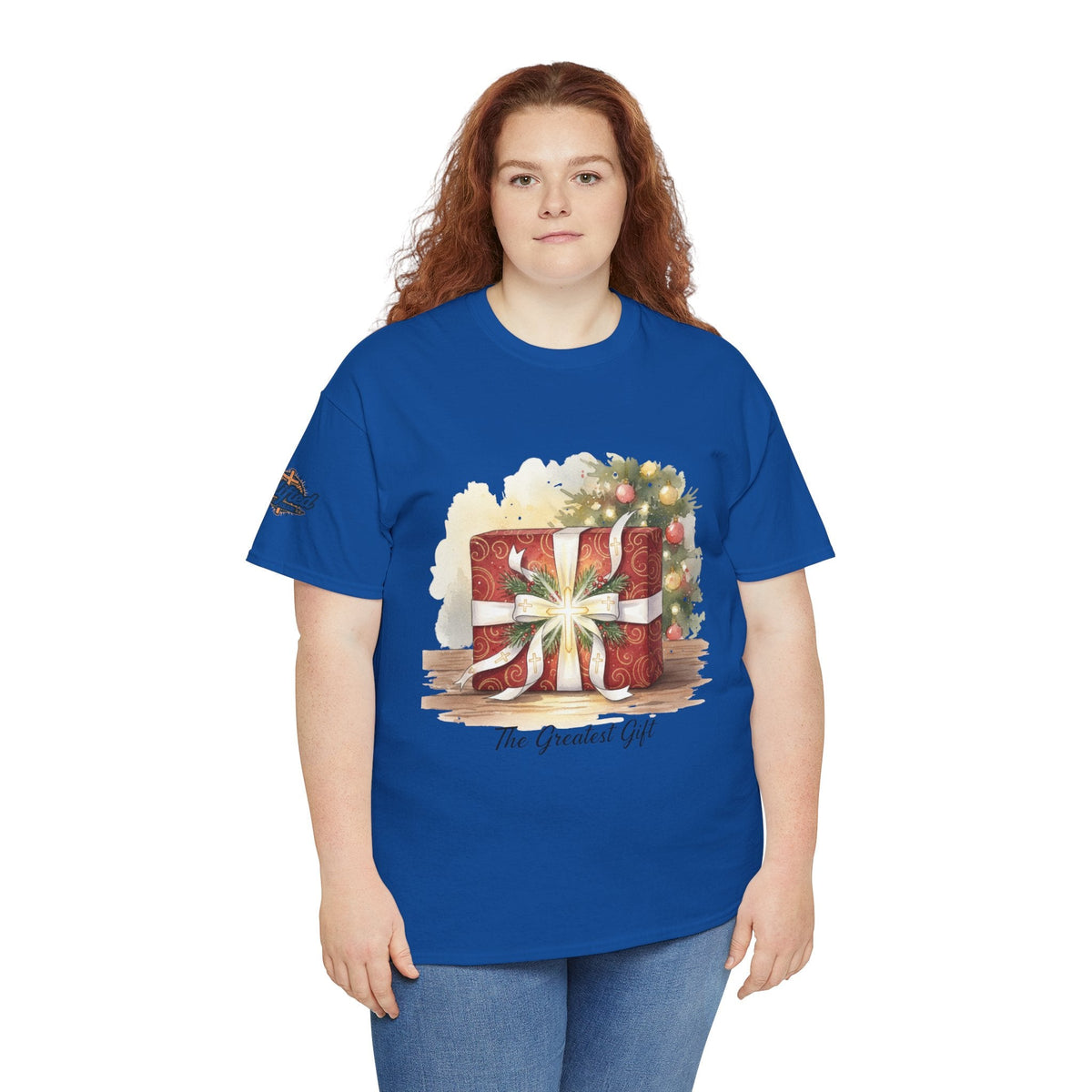 The Greatest Gift T-shirt – Cross Bow Present Christian T-shirt for Christmas Salvation & Eternal Faith Printify