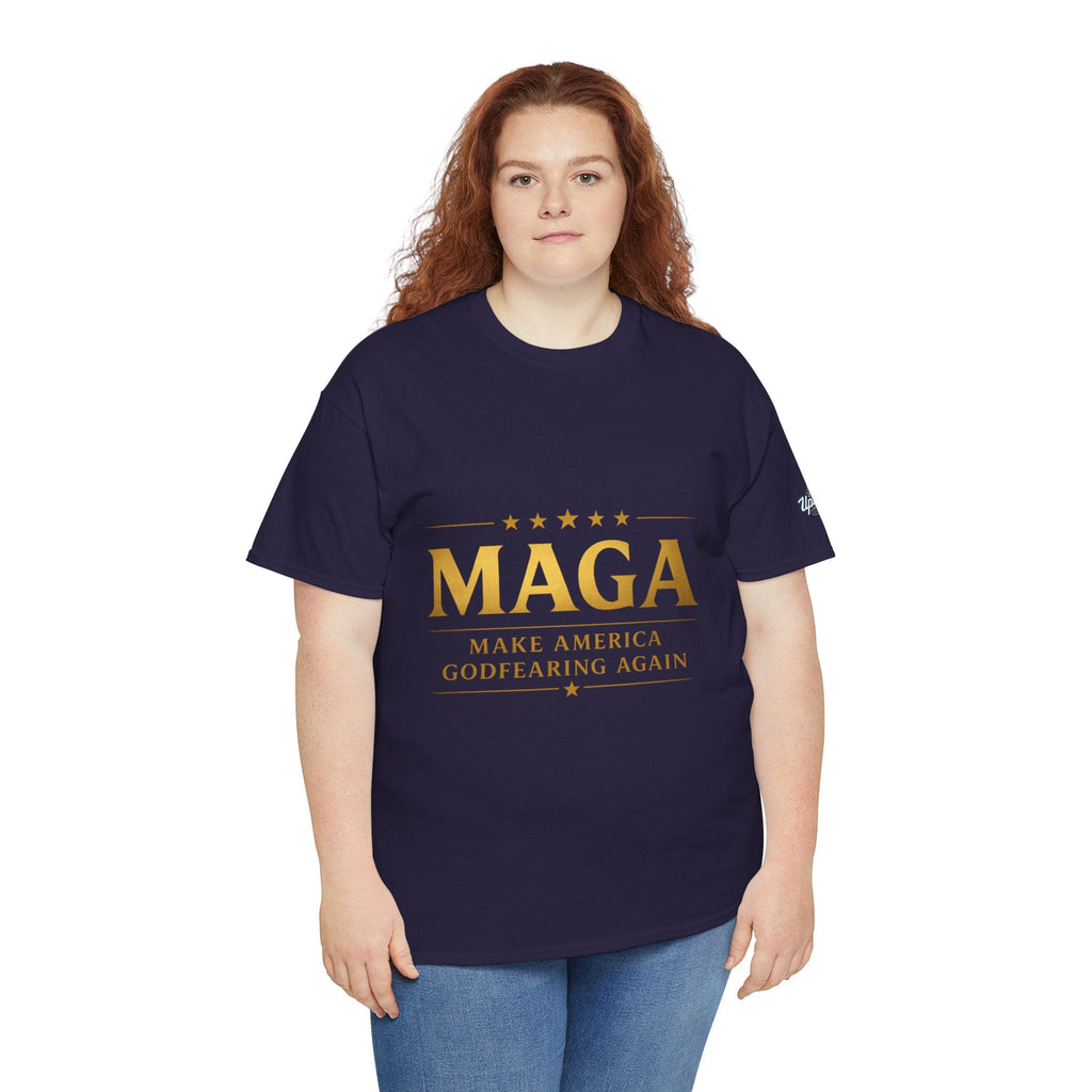 MAGA Gold Letter T-Shirt — "Make America Great Again" Printify