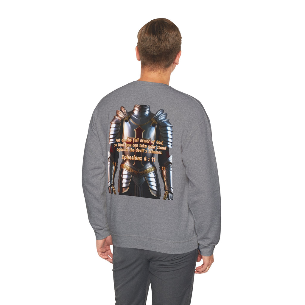 Religious Graphic Armor Of God Design - Unisex Heavy Blend™ Crewneck Sweatshirt Printify