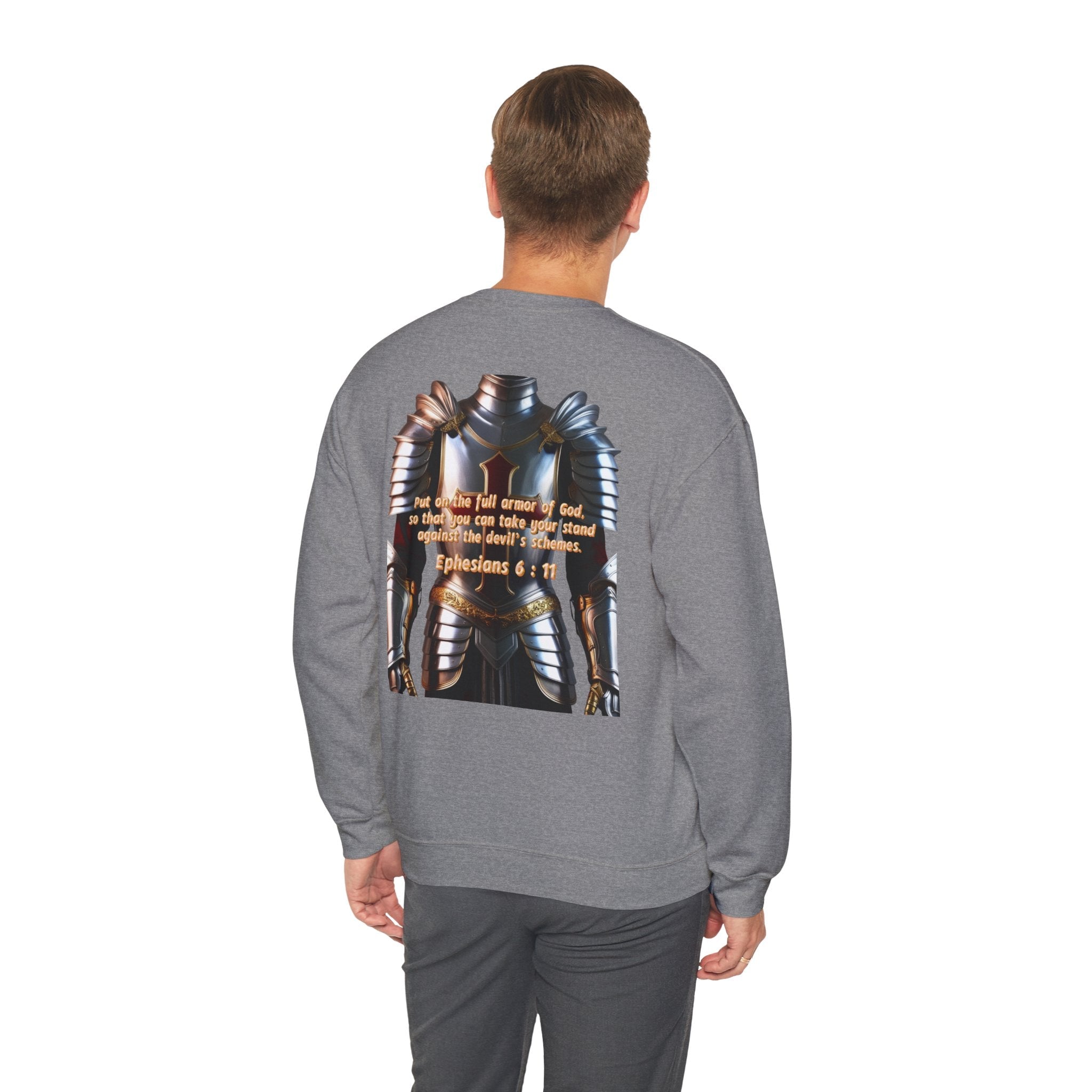 Religious Graphic Armor Of God Design - Unisex Heavy Blend™ Crewneck Sweatshirt Printify
