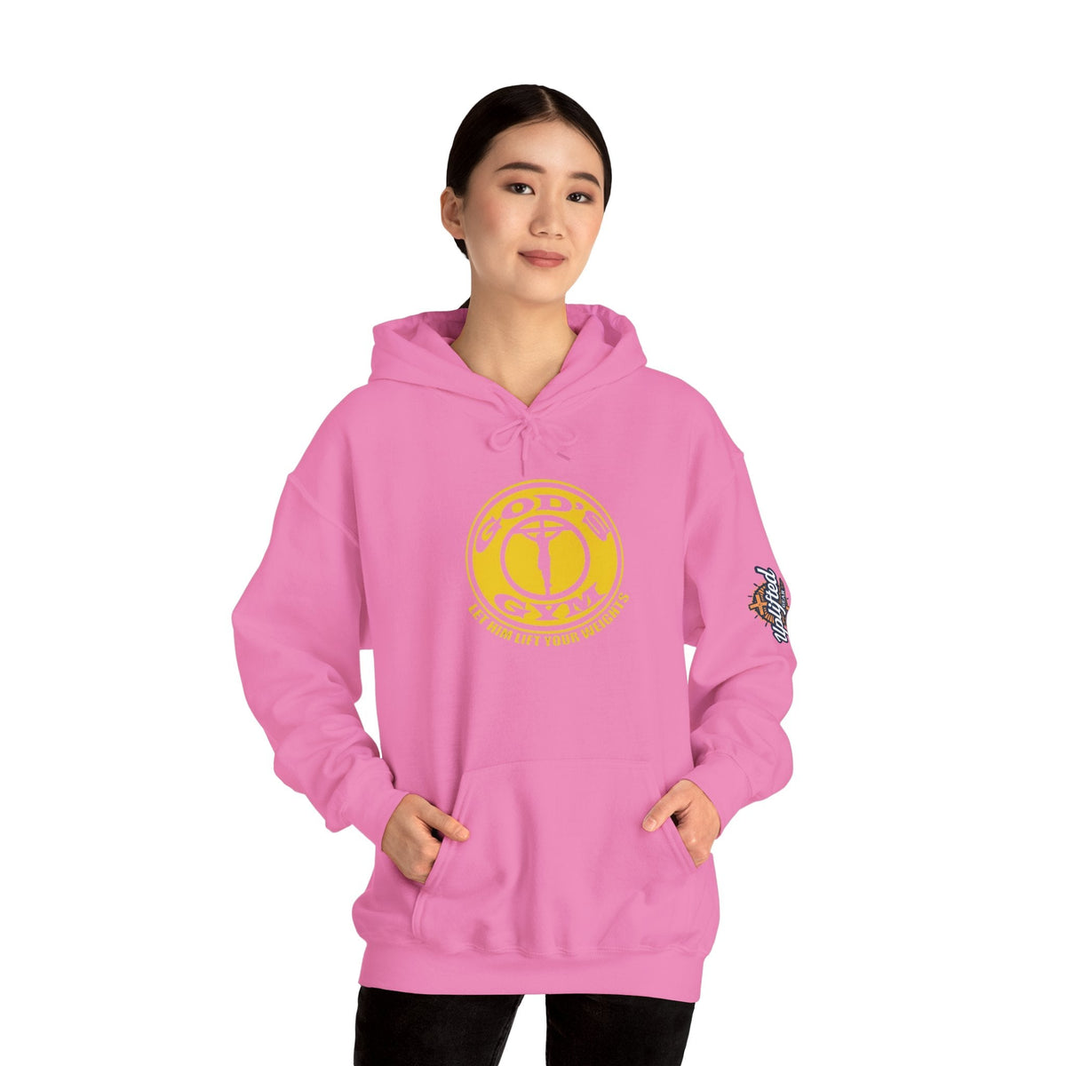 God's Gym Hoodie — "Let Him Lift Your Weights" Christian Fitness Hoodie Printify