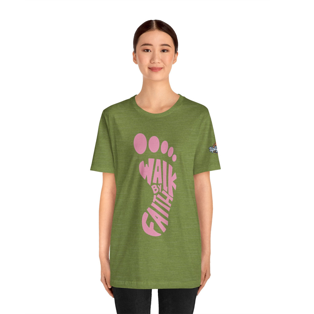 Walk By Faith Footprint T-Shirt Printify