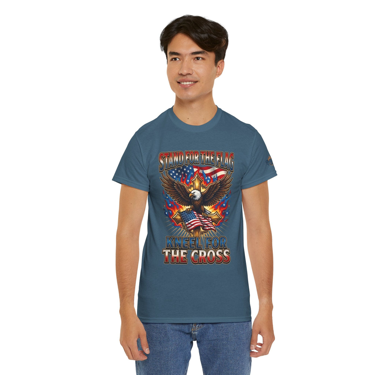 Stand for the Flag Kneel for the Cross T-shirt | Patriotic Eagle T-shirt Printify