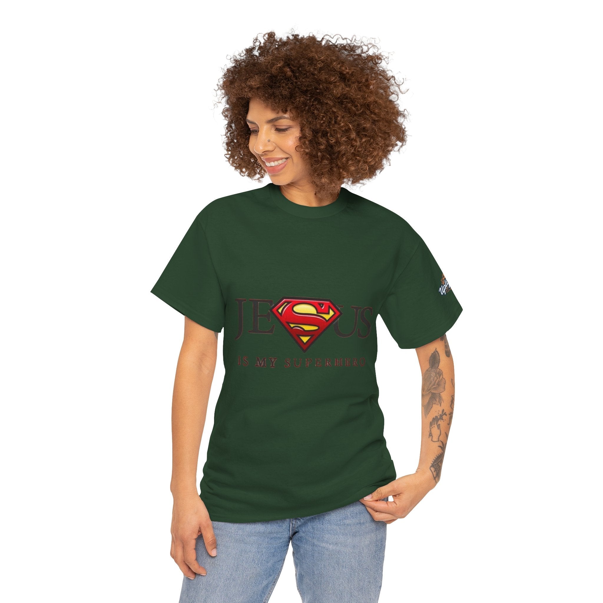 Jesus Is My Superhero T-Shirt — Faith-Based Superman-Inspired Tee Printify