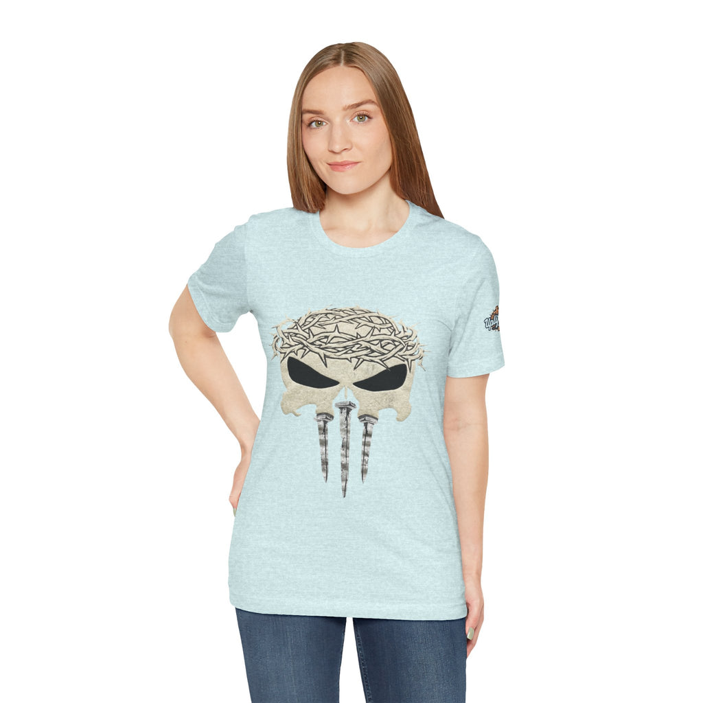 Christian Skull T-shirt - Crown of Thorns & Nails - Warrior Faith T-shirt Printify